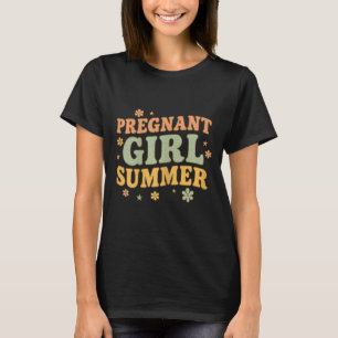 Zwangere meisje zomer grappige baby aankondiging g t-shirt