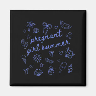 Zwangere meisje zomer grappige baby aankondiging m magneet