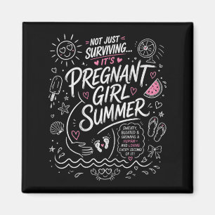 Zwangere Meisje Zomer Grappige Baby Aankondiging S Magneet