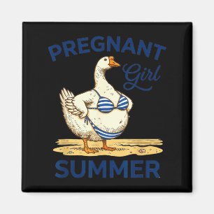 Zwangere meisje zomer grappige gans shirt schattig magneet