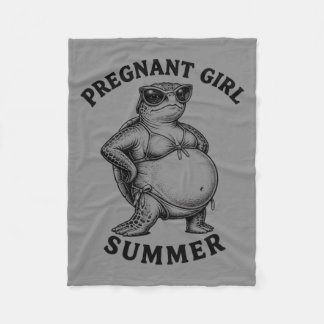 Zwangere Meisje Zomer Schildpad Grappige Zwangersc Fleece Deken