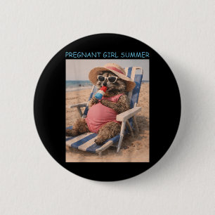 Zwangere Meisjes Zomer Grappige Baby Aankondiging Ronde Button 5,7 Cm