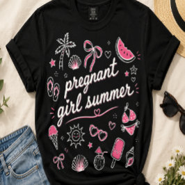 Zwangere Meisjes Zomer Zwangerschap Aankondiging M T-shirt