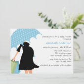 Zwangere moeder Baby shower {blauw} Kaart (Staand voorkant)