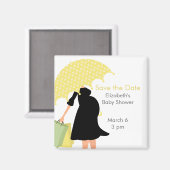 Zwangere moeder Baby shower {geel} Magneet (Voorkant / Achterkant)