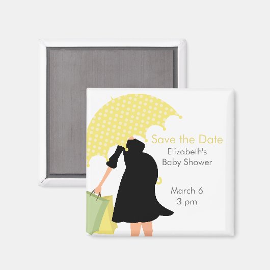 Zwangere moeder Baby shower {geel} Magneet (Voorkant / Achterkant)