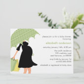 Zwangere moeder Baby shower {groen} Kaart (Staand voorkant)