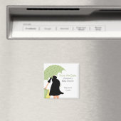 Zwangere moeder Baby shower {groen} Magneet (Insitu (Vaatwasser))