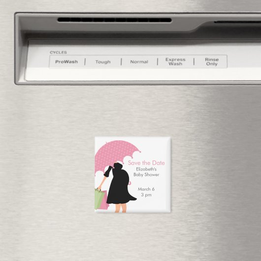 Zwangere Moeder Baby shower {roze} Magneet (Insitu (Vaatwasser))