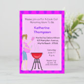 Zwangere moeder Cookout uitnodiging (Staand voorkant)