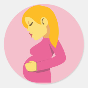 Zwangere moeder Emoji Ronde Sticker