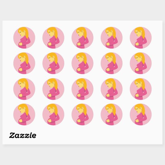 Zwangere moeder Emoji Ronde Sticker (Vel)
