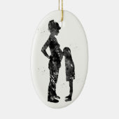 Zwangere moeder met dochter keramisch ornament (Rechts)