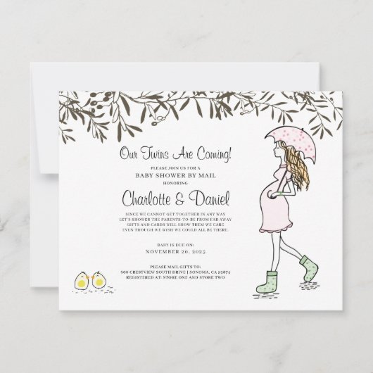 Zwangere moeder onder het Baby shower van de baarm Kaart (Voorkant)