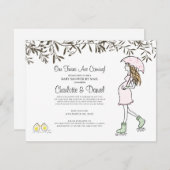 Zwangere moeder onder het Baby shower van de baarm Kaart (Voorkant / Achterkant)