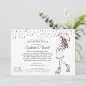 Zwangere moeder onder paraplu-Baby sprinkhaan per  Kaart (Staand voorkant)