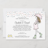 Zwangere moeder onder paraplu-Baby sprinkhaan per  Kaart (Achterkant)