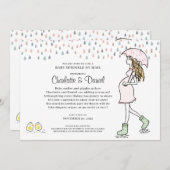 Zwangere moeder onder paraplu-Baby sprinkhaan per  Kaart (Voorkant / Achterkant)