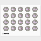 Zwangere Moeder Walvis Twin Meisjes Baby shower St Ronde Sticker (Vel)