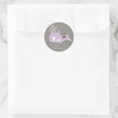 Zwangere Moeder Walvis Twin Meisjes Baby shower St Ronde Sticker (Tas)