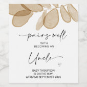 Zwangere nieuwe baby aankondiging oom wijn etiket (Enkel label)