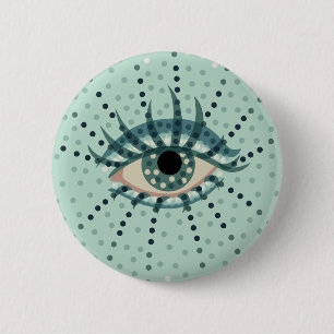 Zwangere ogen met Stippen Abstracte Psychedelische Ronde Button 5,7 Cm