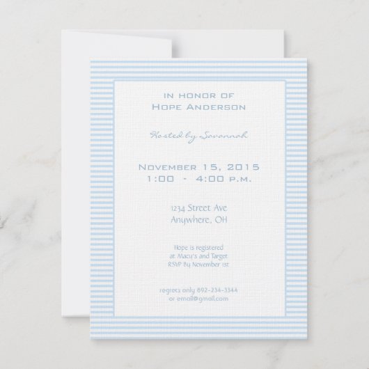 Zwangere paren Foto Baby Boy Shower Invite Kaart (Achterkant)