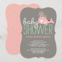 Zwangere Roze Mama Walvis Cute Meisje Baby Shower