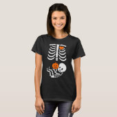 Zwangere Skelet Baby Bump Grappige Halloween T-shi T-shirt (Voorkant volledig)