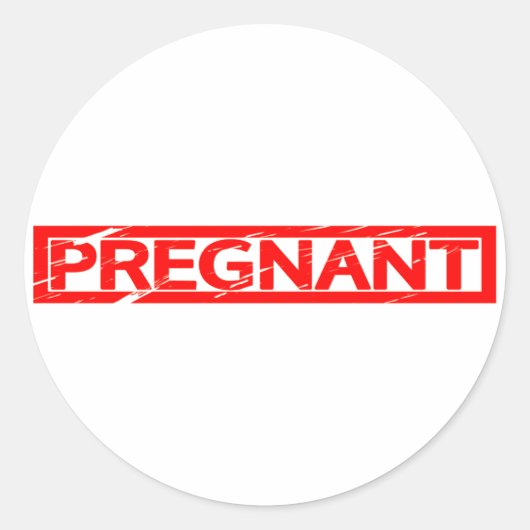 Zwangere stempel ronde sticker (Voorkant)