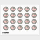 Zwangere Sticker van mammie roze Baby shower (Vel)
