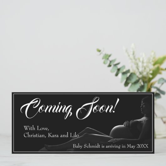 Zwangere vrouw - Binnenkort beschikbaar, aankondig (Staand voorkant)