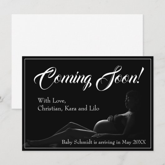 Zwangere vrouw - Binnenkort beschikbaar, aankondig (Voorkant / Achterkant)