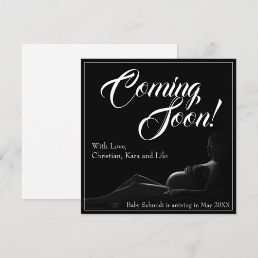 Zwangere vrouw - Binnenkort beschikbaar, aankondig (Voorkant / Achterkant)