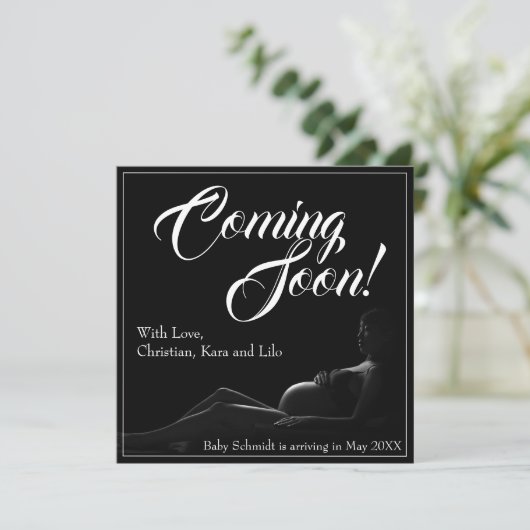 Zwangere vrouw - Binnenkort beschikbaar, aankondig (Staand voorkant)