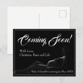 Zwangere vrouw - Binnenkort beschikbaar, aankondig Feestdagenkaart (Voorkant / Achterkant)