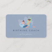 Zwangere vrouw Birthing Coach Illustration Earthy Visitekaartje (Voorkant)