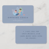 Zwangere vrouw Birthing Coach Illustration Earthy Visitekaartje (Voorkant / Achterkant)