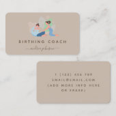 Zwangere vrouw Birthing Coach Illustration Earthy Visitekaartje (Voorkant / Achterkant)