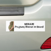 Zwangere vrouw bumpersticker (Op auto)
