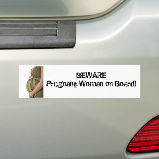 Zwangere vrouw bumpersticker (Op auto)