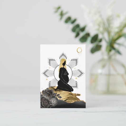 *~* Zwangere vrouw Doula Verloskundige Birthing Visitekaartje (Staand voorkant)