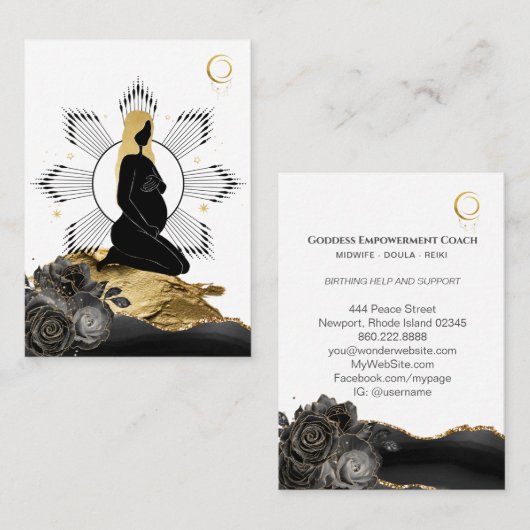 *~* Zwangere vrouw Doula Verloskundige Birthing Visitekaartje (Voorkant / Achterkant)