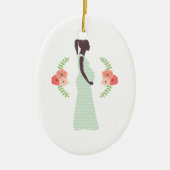 Zwangere vrouw keramisch ornament (Voorkant)