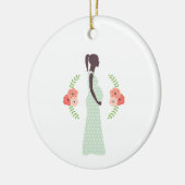 Zwangere vrouw keramisch ornament (Links)