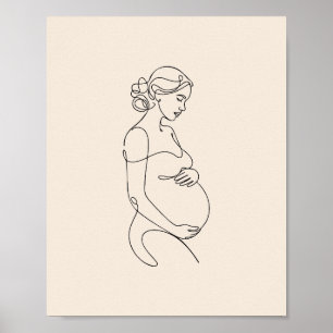 Zwangere Vrouw Print, Waarde Poster Papier (Matte)