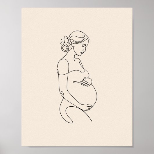 Zwangere Vrouw Print, Waarde Poster Papier (Matte) (Voorkant)