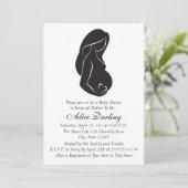 Zwangere vrouw Silhouette Heart Baby shower Invite Kaart (Staand voorkant)