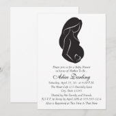 Zwangere vrouw Silhouette Heart Baby shower Invite Kaart (Voorkant / Achterkant)