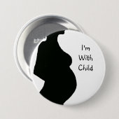Zwangere vrouw Silhouette - met kind Ronde Button 7,6 Cm (Voorkant /achterkant)